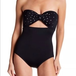 Kate Spade Rhinestone One-piece Swimsuit Black NWT